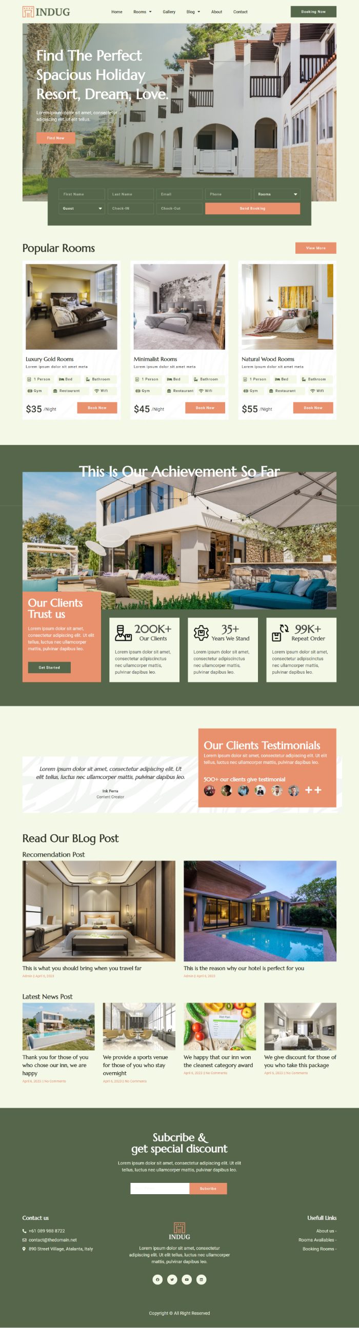 Website khách sạn – The resort