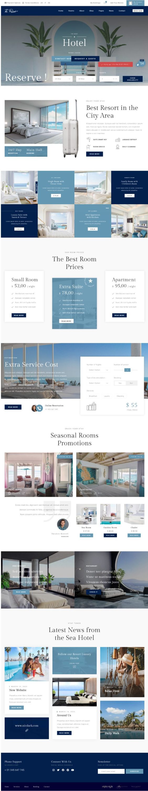 Website khách sạn booking online – B&B HOME